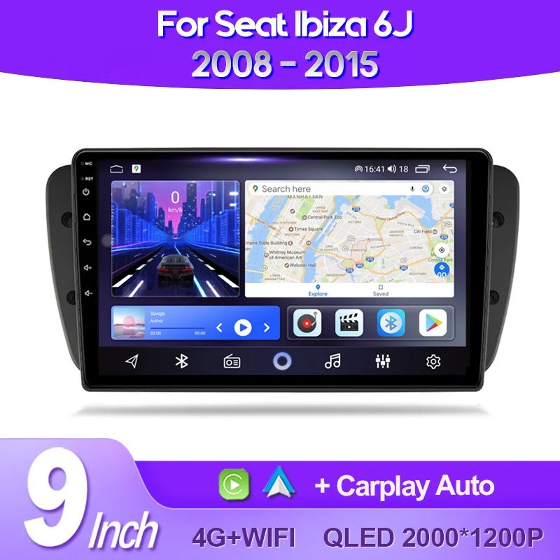 QSZN для Seat Ibiza 6J IV 2008- 2015 автомобильный радиоприемник AI Voice 4G WIFI CarPlay Android GPS