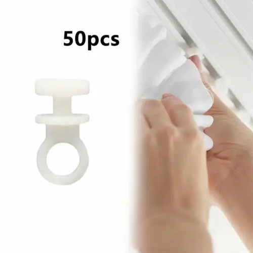 

50PCS Plastic Curtain Track Hooks Runner Fit For Camper Van Motorhome Caravan Boat White Interior Car Accessories