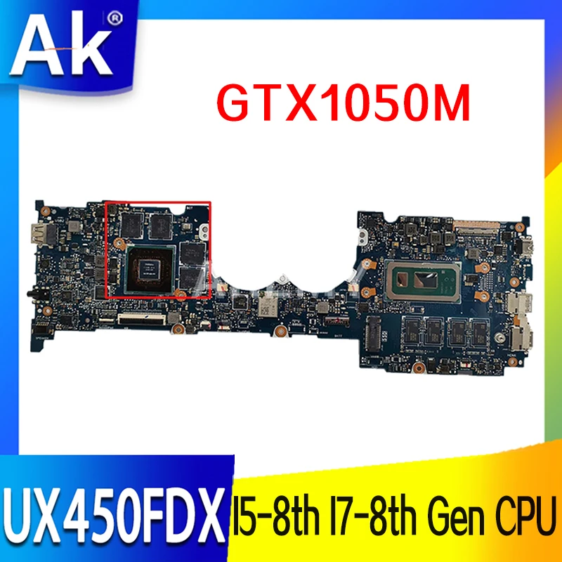 

Материнская плата для ноутбука UX450FDX, GTX1050M, Φ Gen, ЦП 8 ГБ 16 ГБ ОЗУ для ASUS ZenBook UX450FD UX450F