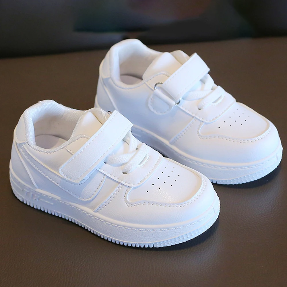 

Melario White Shoes Spring Autumn New Boys Girls Sports Shoes Children Casual Shoes Board Shoes Leather Soft Soled Baby Shoes