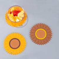 sunflower silicone mat pad drink coaster non slip insulation pot holder placemat for home office desk table kitchen accessories
