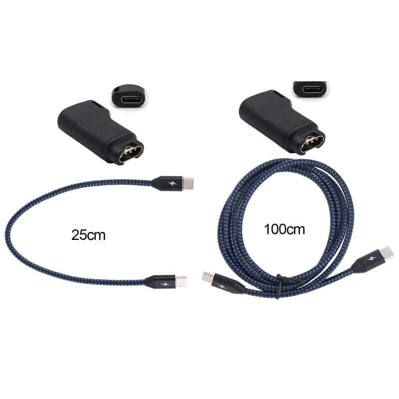 

Female Type C to 4pin Connector Chatrger Converter Adaptor Kit +USB C Cord Compatible with Garmin Fenix 6/6X PRO Solar