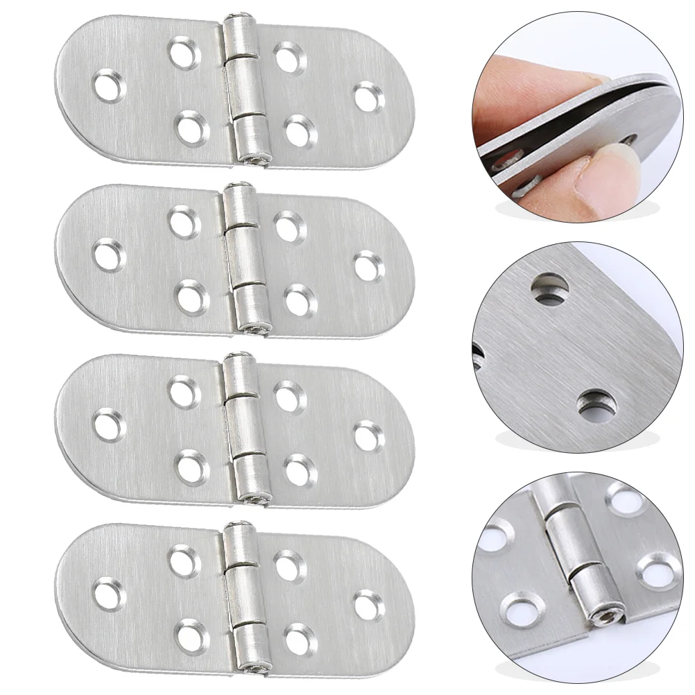 

Folding Hinge Silver: 4pcs Stainless Steel Hinge Round Edges Hinge for Folding Table Cabinet Closet Door Furniture