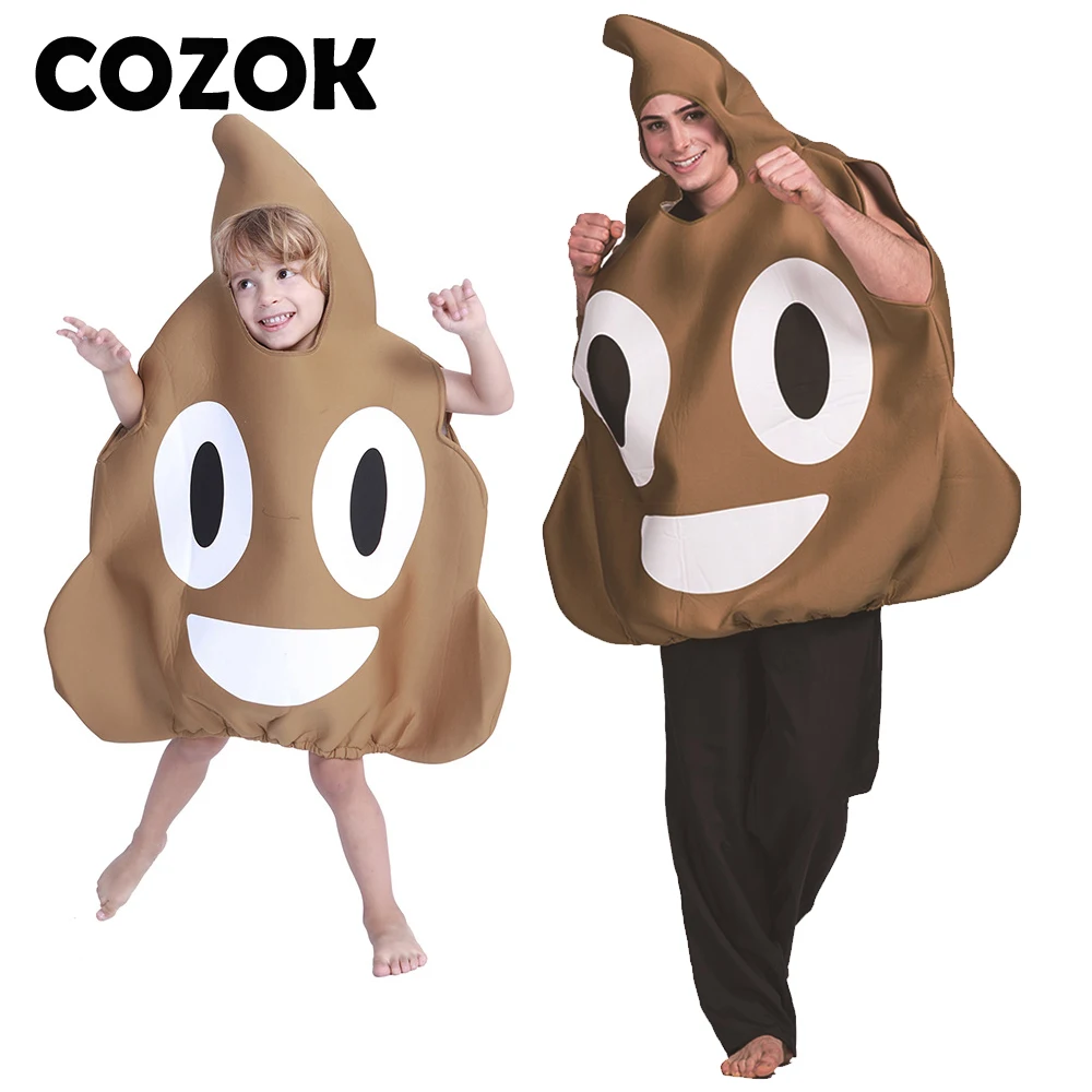 

COZOK Parent-child Funny Poop 3D Print Sponge Stool Cosplay Performance Suit Halloween Party Fun Excrement Faeces Men Costume