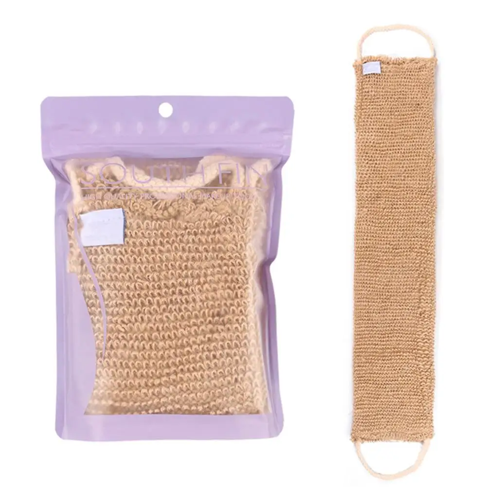 

1PC Ramie Jute Bath Towel Shower Towel Multifunctional Back Body Exfoliating Belt Scrubber For Body Cleaning