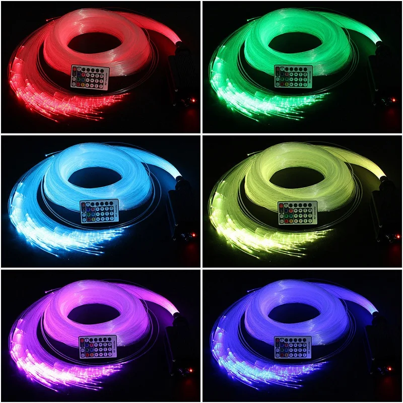 

16W EU Plug RGBW LED Fiber Optic Star Ceiling Lights Kit + 28key Remote 300pcs*0.75mm*2m