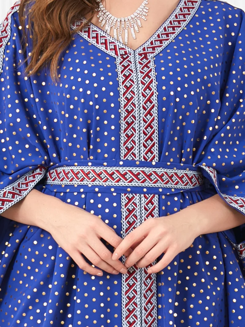 Abaya Muslim Long Dress Women High Waist Ankle Length Robes 2022 Autumn New Fashion Print Loose Casual Islam Muslim Caftan Dress