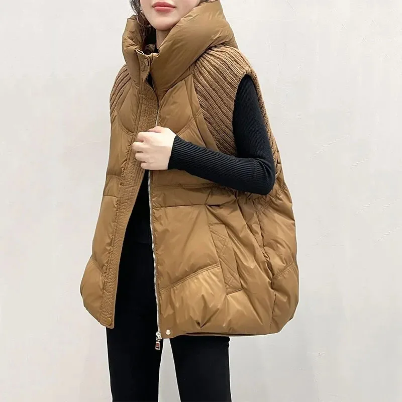 Жилет женский вязаный без рукавов на осень/зиму