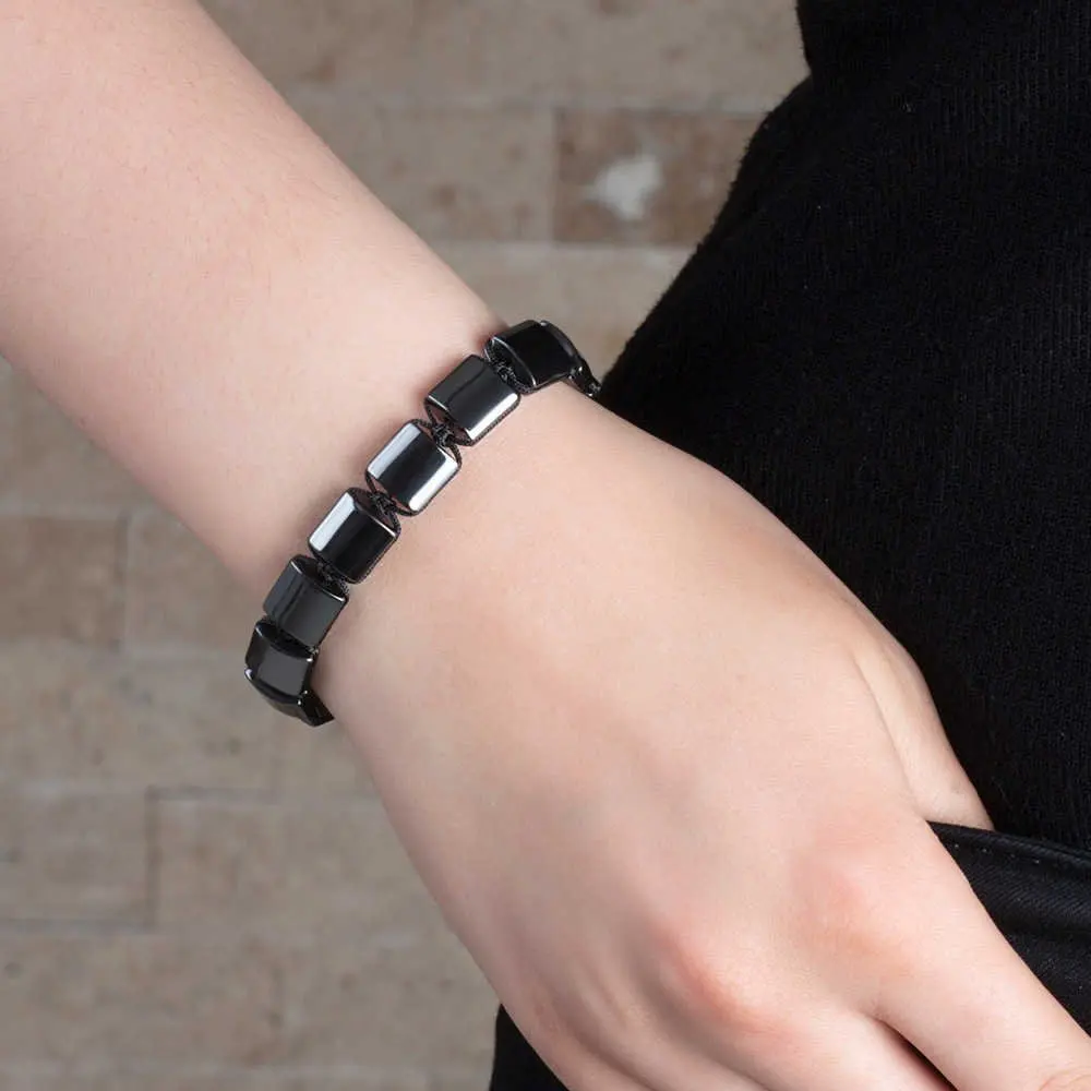 

Macrame Braiding Hematite Natural Stone Women 'S Bracelet