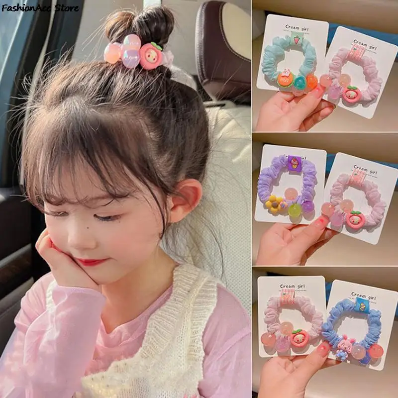 

Cute Flower Hair Rope Hair Tie Candy Color Elastic Hair Rope Girl Baby Ponytail Holder Fbarrette Accessories
