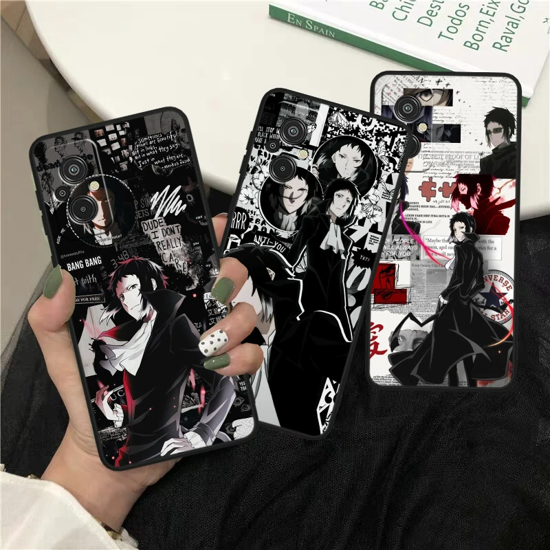 Силиконовый черный чехол для телефона с аниме бродячие псы Xiaomi Redmi K60 12C 12 11A A1 11 10C