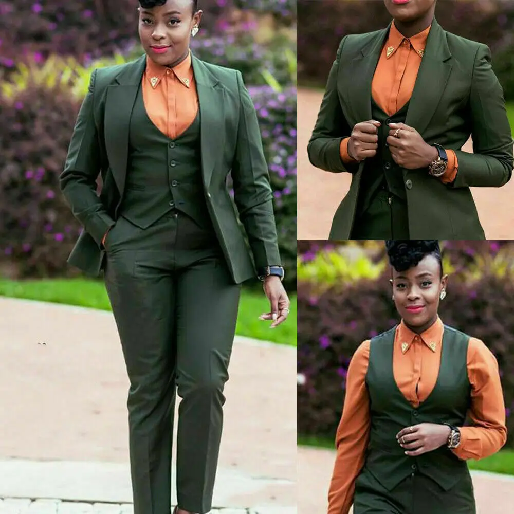 

Женские костюмы из 3 предметов, облегающая Деловая одежда для свадьбы, смокинг с широкими лацканами