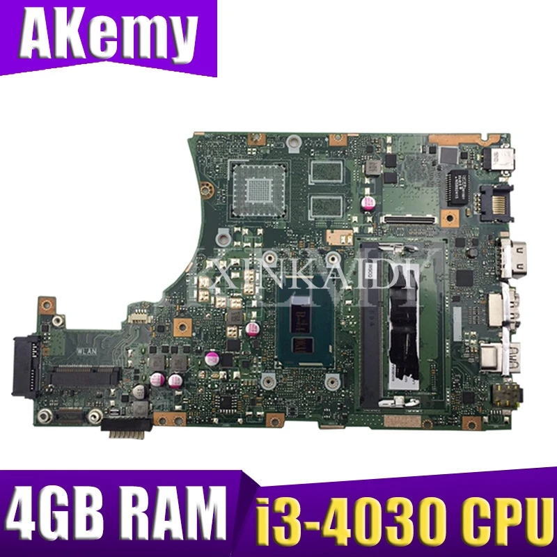 

AKEMY X455LA Laptop Motherboard For ASUS X455LAB X455LJ X455LD X455LF X455LB Mainboard 100% test Ok i3-4030 CPU 4GB RAM