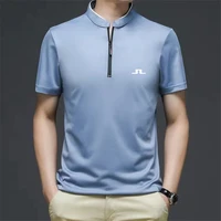 summer mens sports golf wear shirt quick drying breathable polo shirt polyesterspandex short sleeve top golf wear man t shirt
