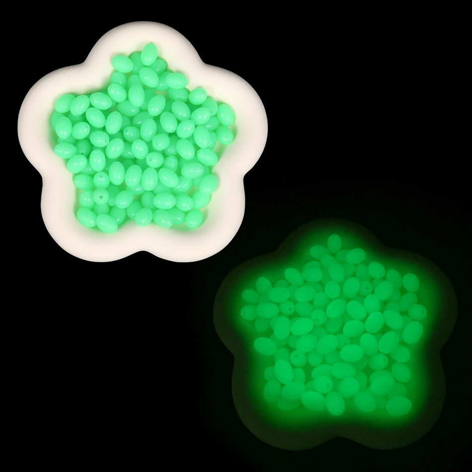 100 шт./коробка рыболовные пластиковые бусины овальной формы