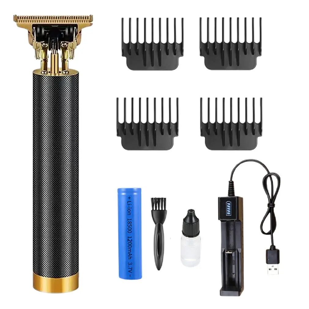 

T9 USB Electric Hair Clipper Metal Vintage Machine Hairdressing Men Hair Cutting Professional Hair Clippers Men Nose Ear Trimmer