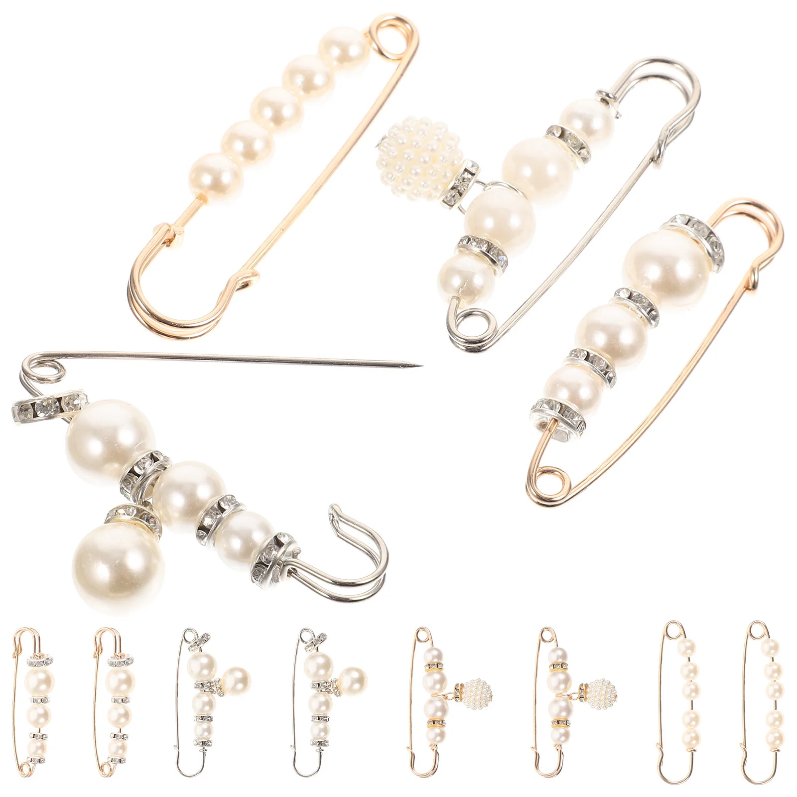 

15 Pcs Collar Clip Decorative Pants Bustier Dress Women Safety Brooch Pin Head Scarf Securing Clips Waist Fixing