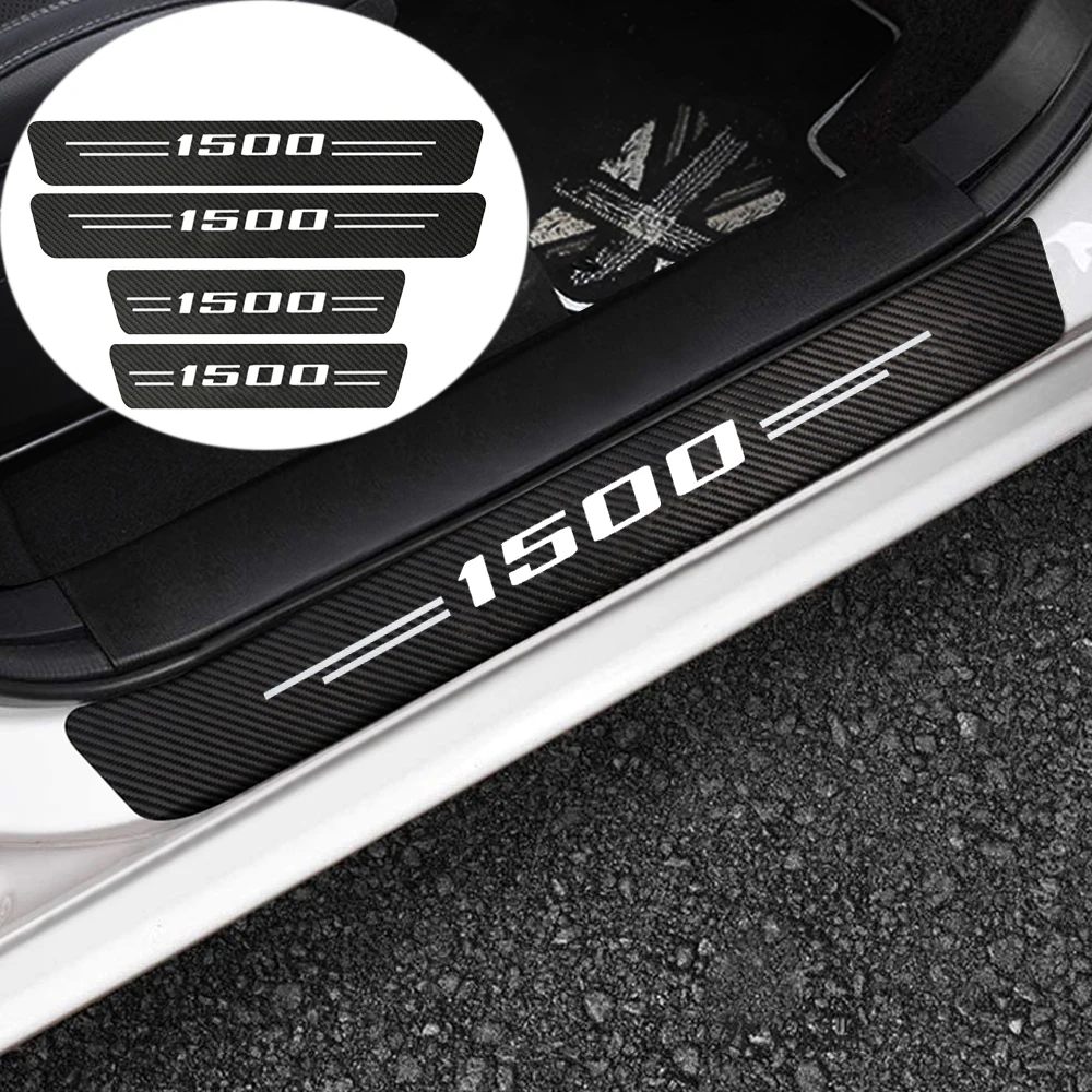 

4pcs For Ford GMC Dodge Ram 1500 4D Decal Styling Accessories Car Door Sill Protector Plate Step Auto Trunk Threshold Stickers