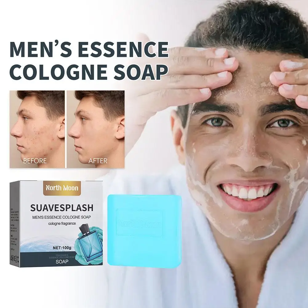 

Face Wash Soap for Men Cologne Fragrance Handmade Soap Gentle Refreshing Oil Control Anti Acne Remove Blackhead Body Bath S D7E7