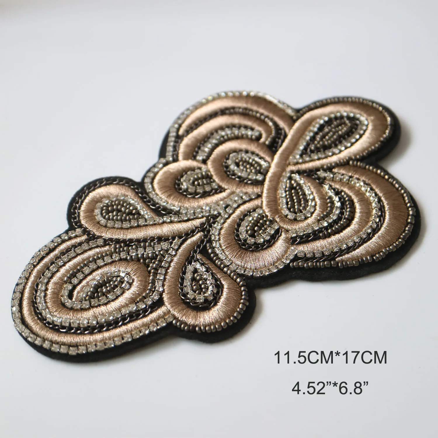 Fashion Beaded Embroidered patches for clothes DIY cool Embroidered Epaulets for clothing sewing accessories rhinestone applique