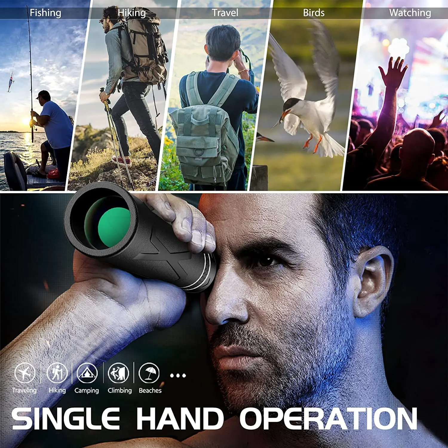 80x100 Увеличение 50000M HD Bak4 Портативные Мощные Бинокли Дальнего Действия Профессиональный Телескоп Монокуляр Шпионская Дождевая Охота.