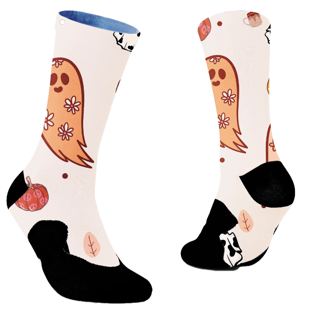 Новые забавные мужские носки для Хэллоуина с черепом инопланетянином тыквой