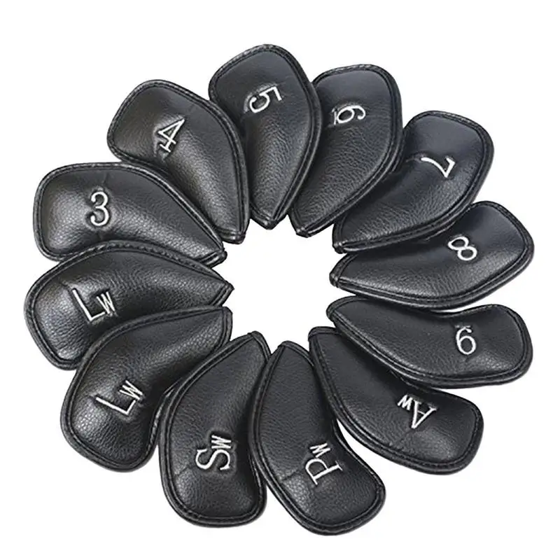 

Golf Head Covers Leather Golf Driver Headcover With Numbers 12pcs Head Covers For Driver Fairway Woods Hybrid Fit All