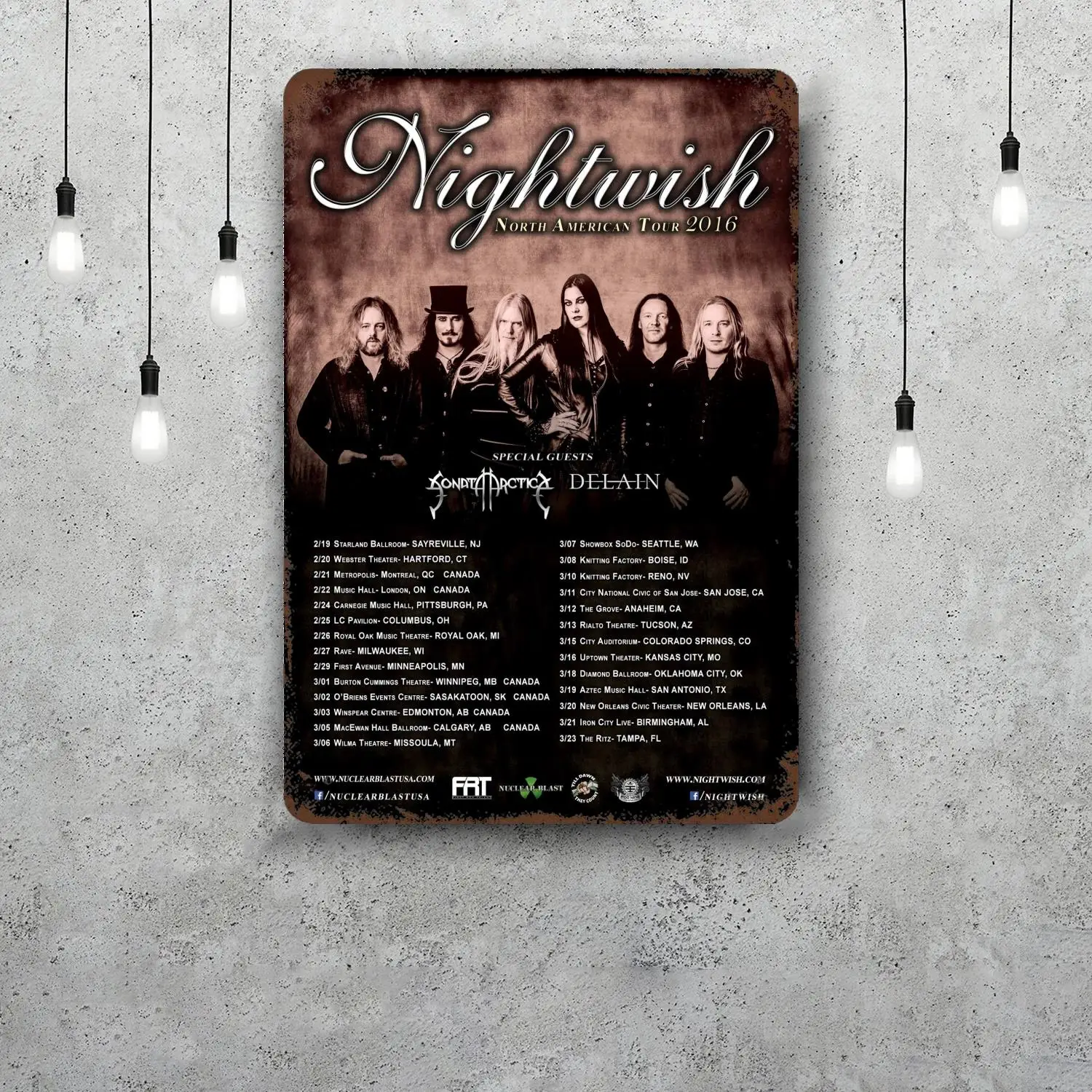Фото Металлические вывески Nightwish, настенный декор, винтажные жестяные вывески, металлический плакат капитана, декор для бара, паба, клуба, украшение стены №3
