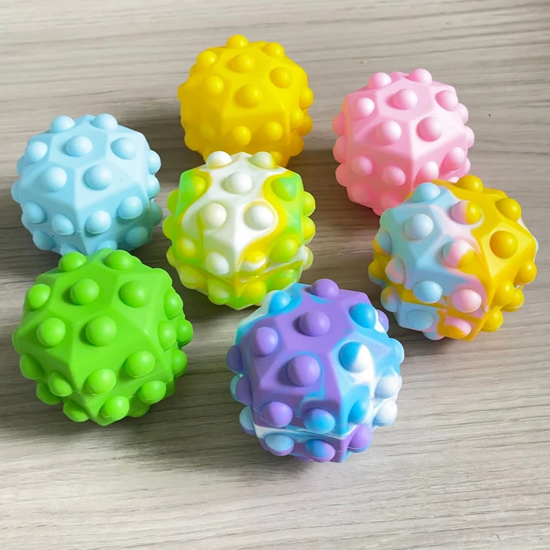

New Fashion Pop It Balls 3D Decompression Ball Fidget Toys Anti-Stress Relieve Fingertip Push Bubble Squishy Squeeze Toy for Kid