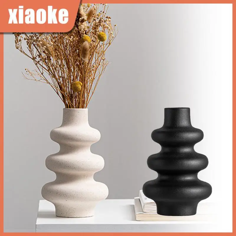 

Nordic Style Decoration Ceramic Vase Flower Pot Simple Ceramic Decor Flower Vase Modern Art Frosted Flower Container Vases