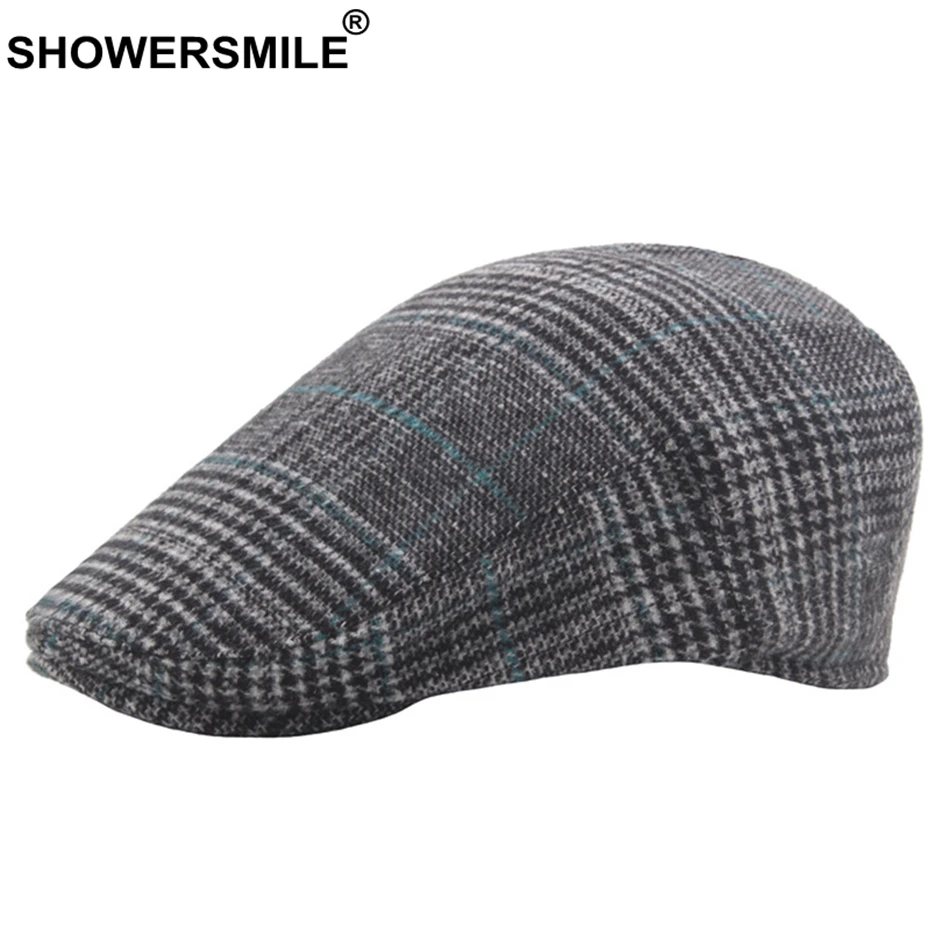Берет SHOWERSMILE мужской шерстяной в клетку