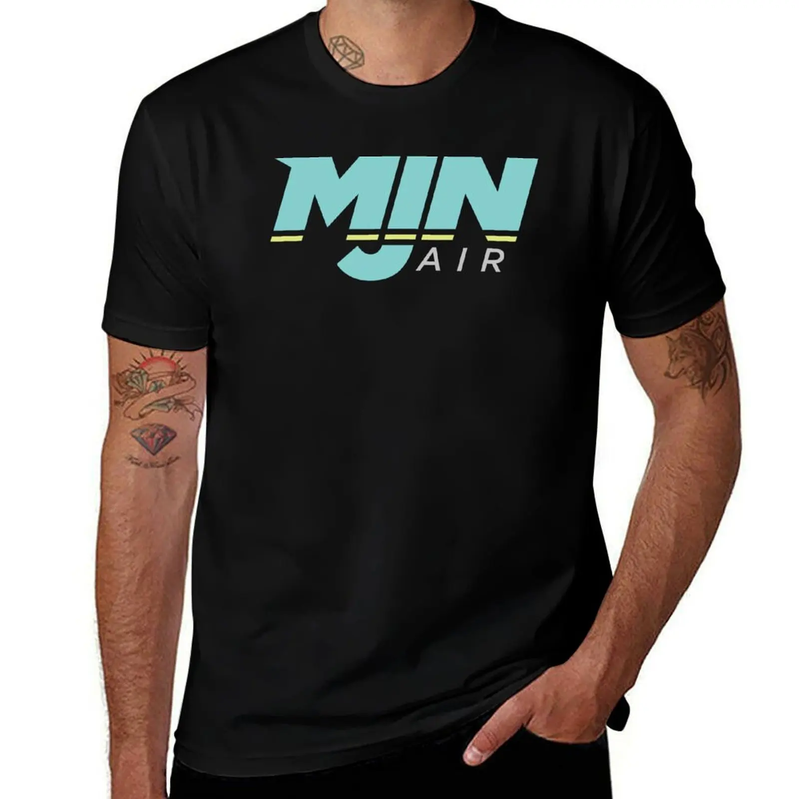 Фото Футболка с логотипом MJN Air, повседневная футболка с графическим принтом. №1