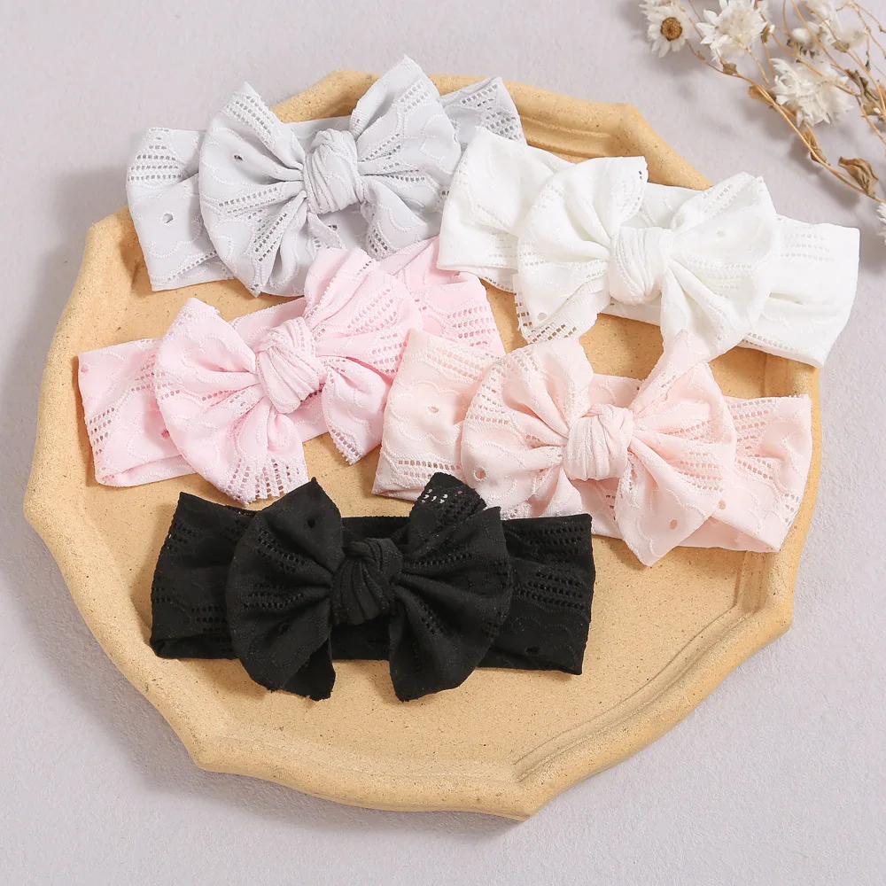 

1PCS 5 Colors Newborn Baby Headband for Girls Elastic Knit Children Turban Baby Bows Soft Nylon Kids Headwear Hair Accessories
