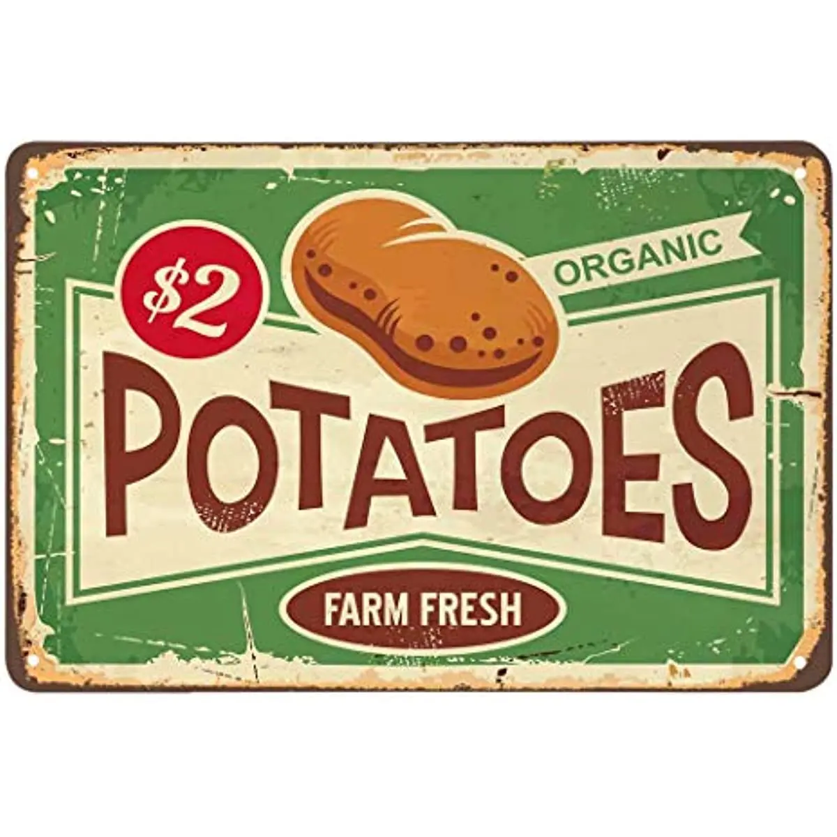Жестяной знак AOYEGO для картофеля, свежие органические продукты для фермы, винтажные металлические жестяные знаки для кафе, баров, пабов, стены магазина