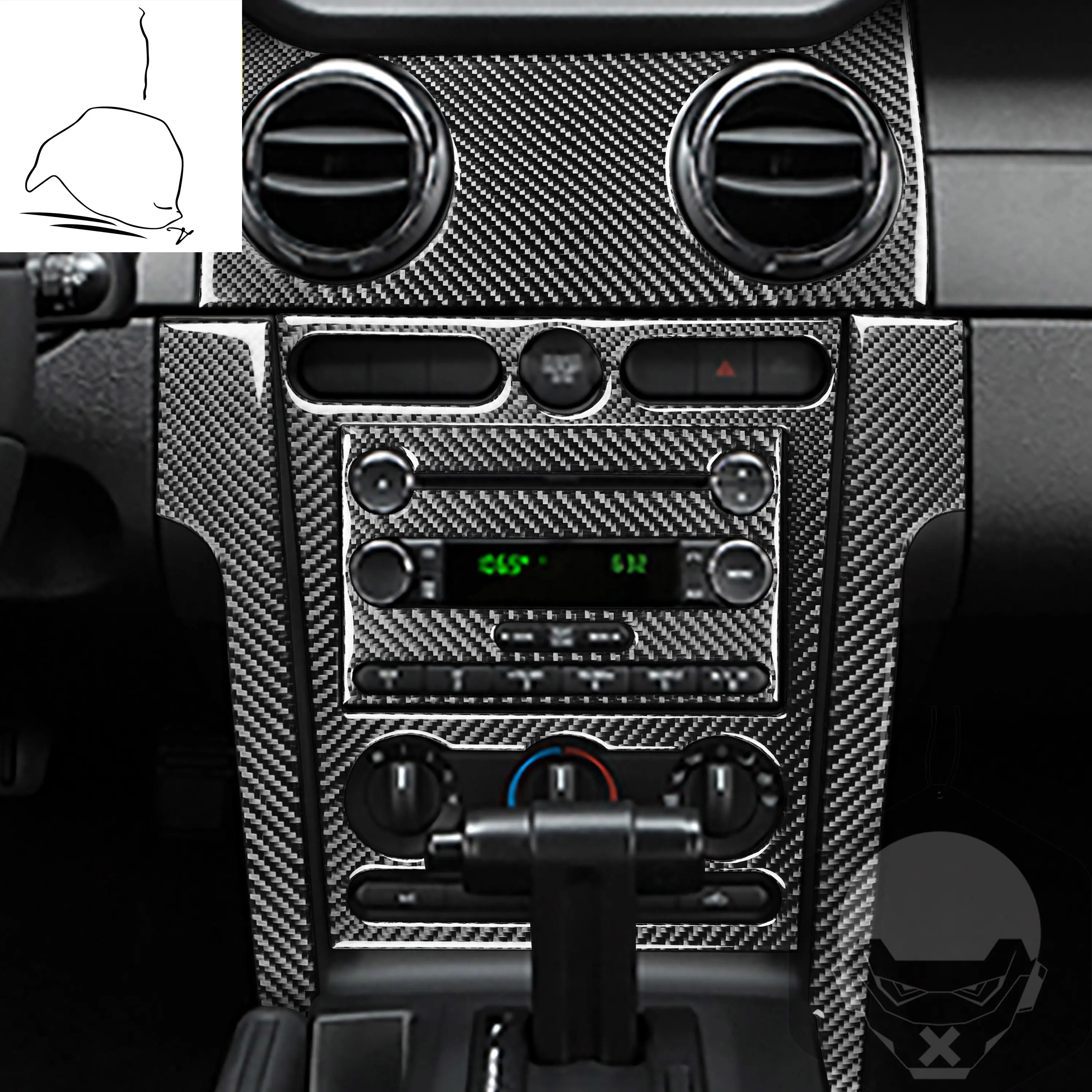 

Car Dashboard Center AC Vent Panel Multimedia Buttons Frame Trim Kit Sticker Accessories For Ford Mustang GT 2005-2009 S197
