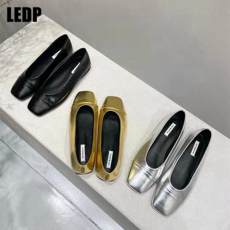 

Женские туфли без застежки, однотонные лоферы на плоской подошве, лето-осень 2023