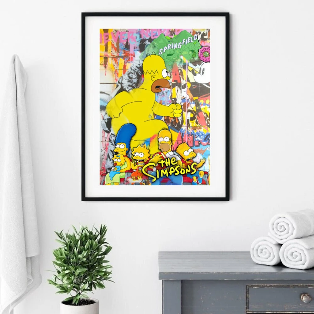 Постер на стену с изображением персонажей мультфильма Симпсоны