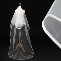 3 m cathedral wedding veil 2 layeres long bridal veils with comb ribbon edge woman marry gifts