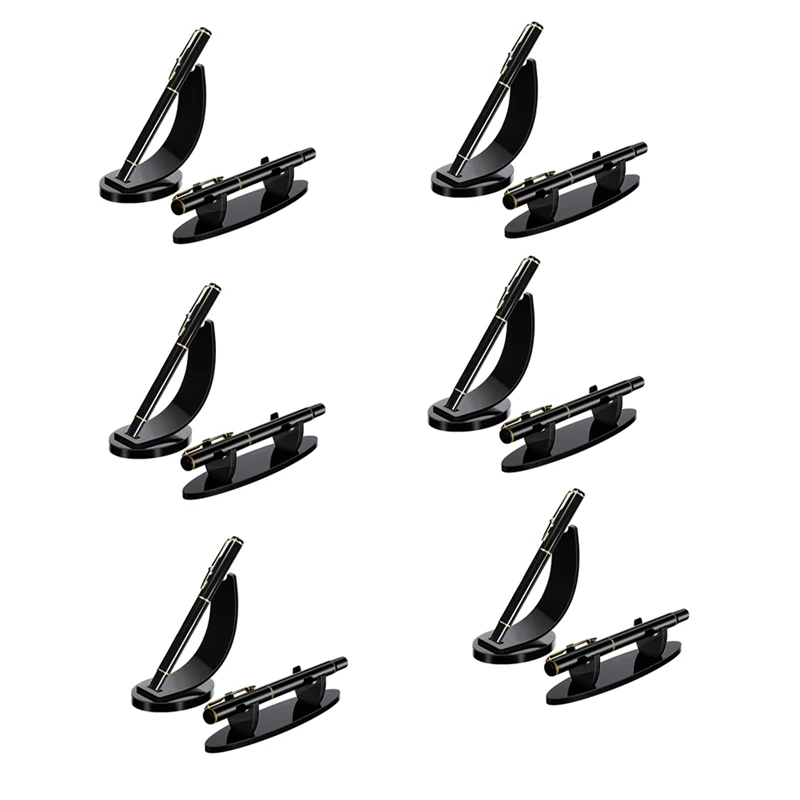 

12 Pieces Acrylic Pen Holder Display Stand Pencil Display Holder Fountain Pen Ballpoint Pen Display Rack (Black)