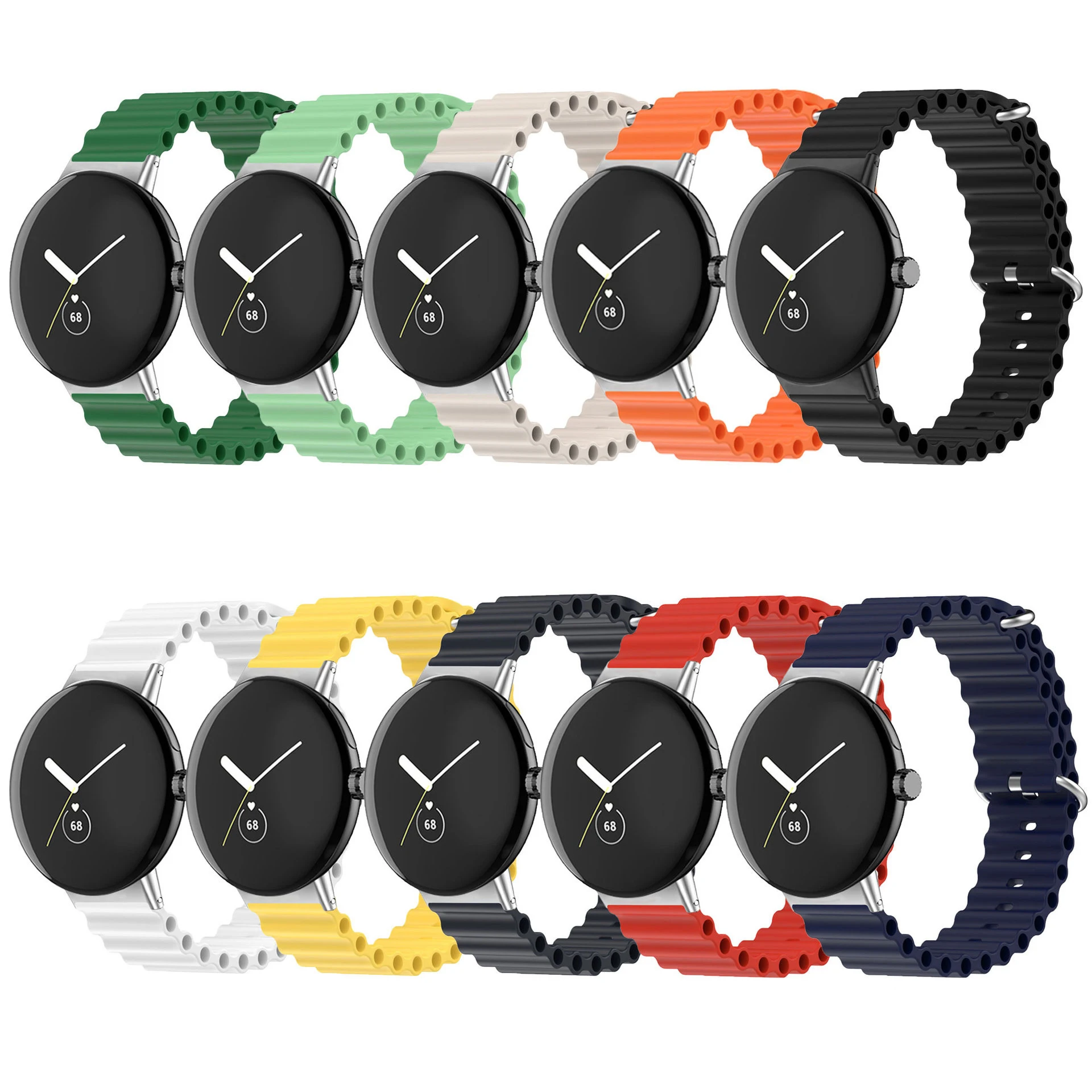 

Ремешок силиконовый для наручных часов, сменный спортивный браслет для Google Pixel, для мужчин и женщин, аксессуары для часов Pixel