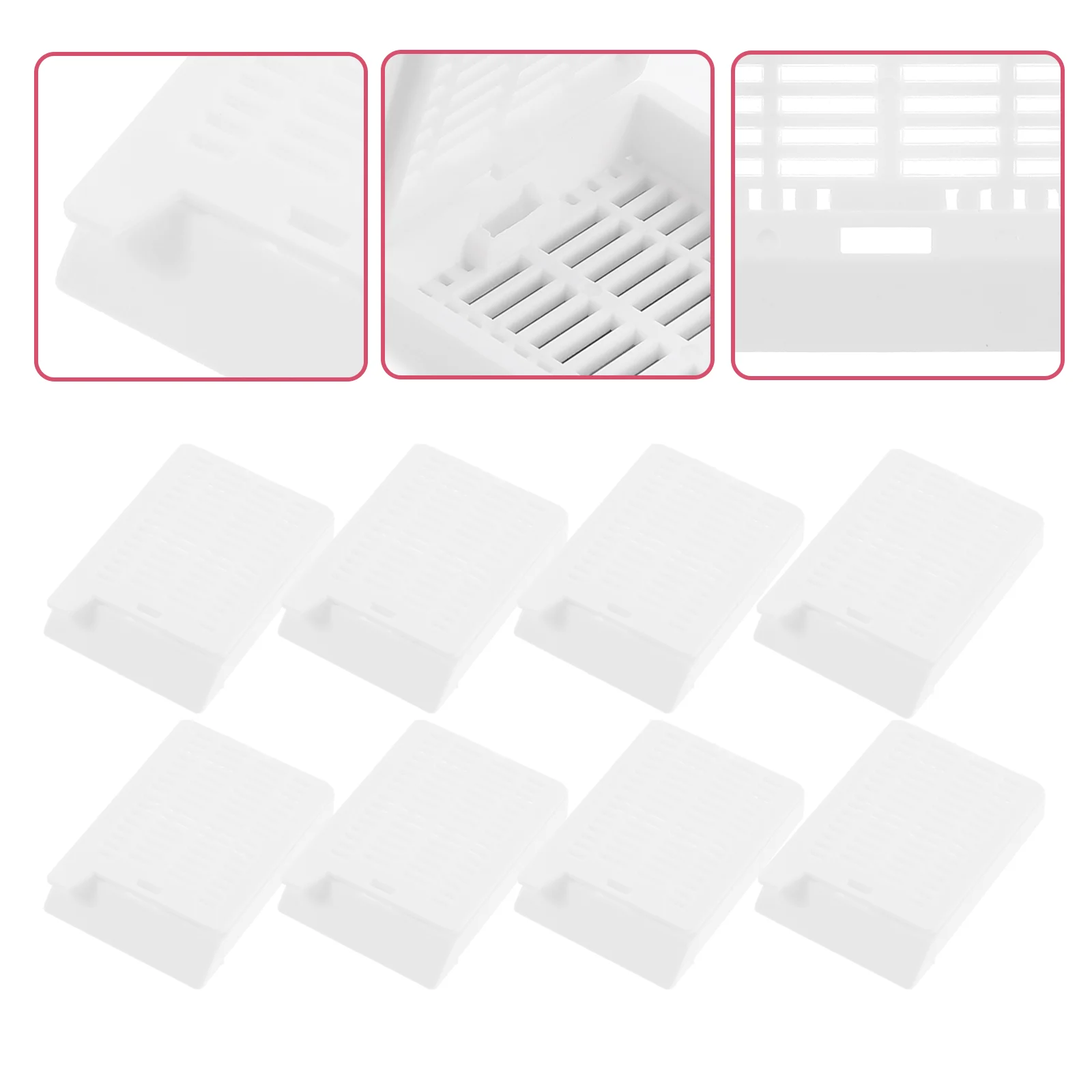 

200 шт., пластиковые научные кассеты, квадратные отверстия, кассеты для обработки тканей (белые)