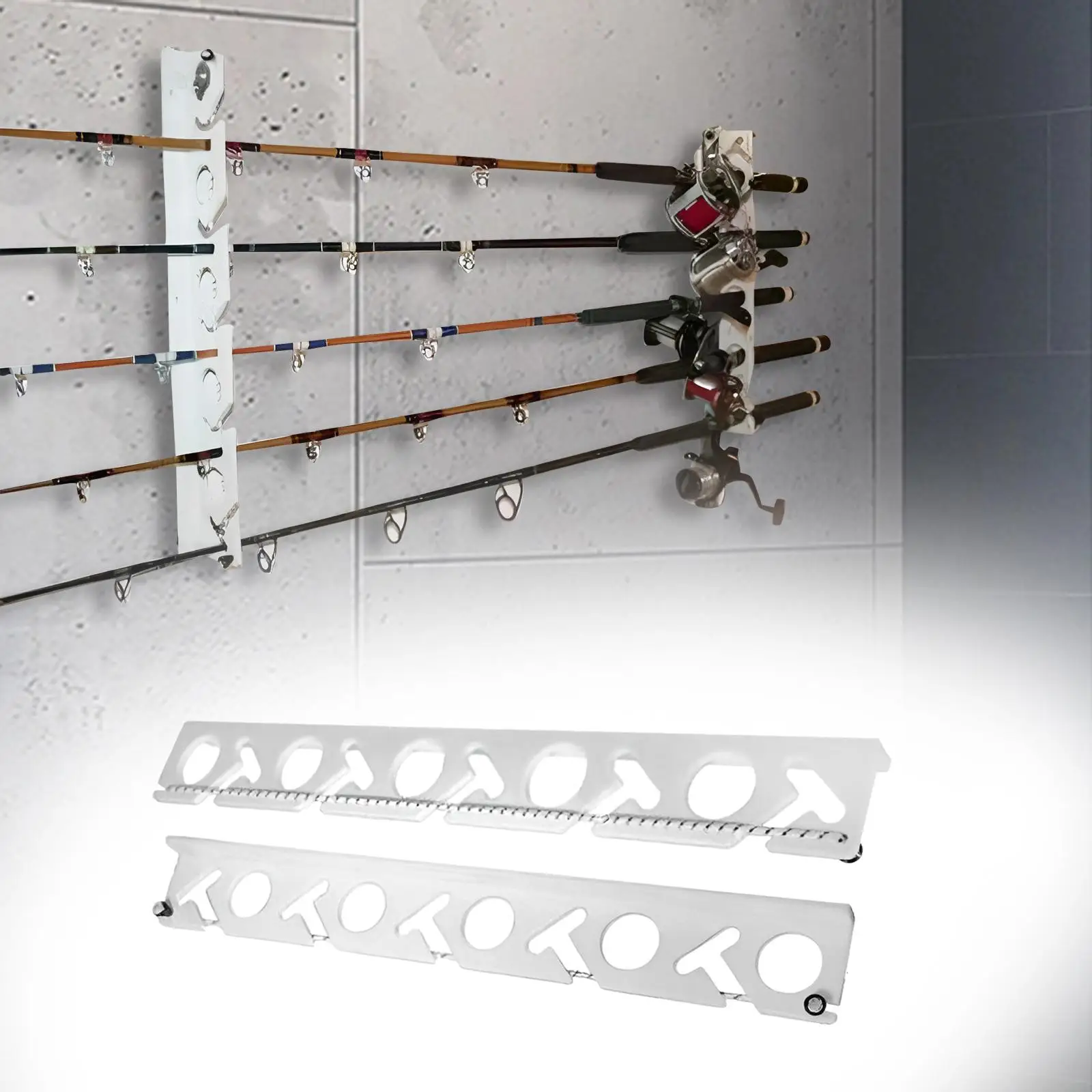

2x Fishing Pole Rack 10 Pole Fishing Rod Rack for Garage Fishing Rod Fishing