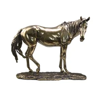ABSTRACT ANIMAL FIGURINE BRONZE HORSE STATUES COLD CAST COPPER ART RESIN CRAFTS EUROPEAN STYLE HOME DECORATIONS ORNAMENTS R1405