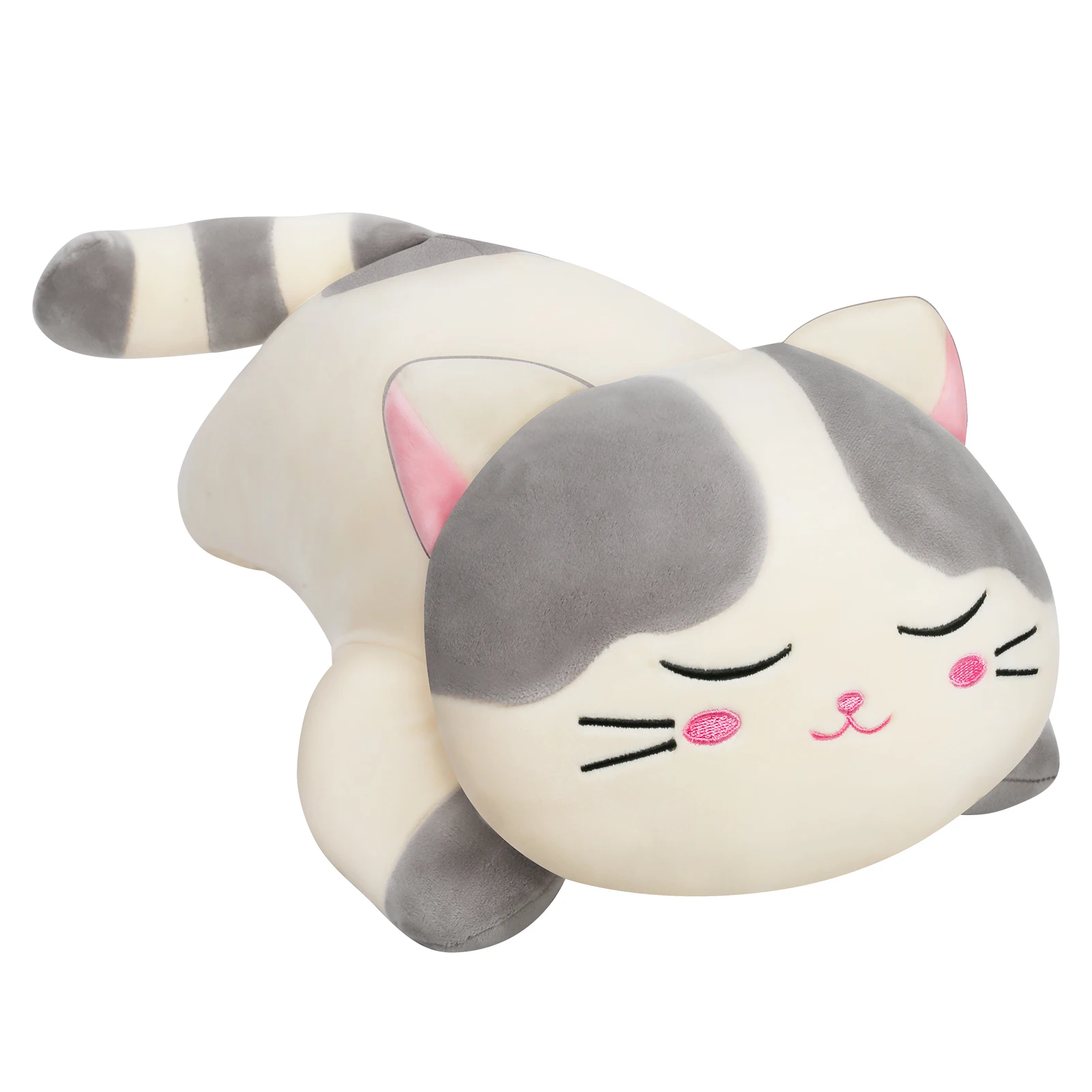 

Cute Pillow Sleeping Cat Shape Hugging Pillow Stuffed Animals Plush Soft Toy Xmas Gift For Kids