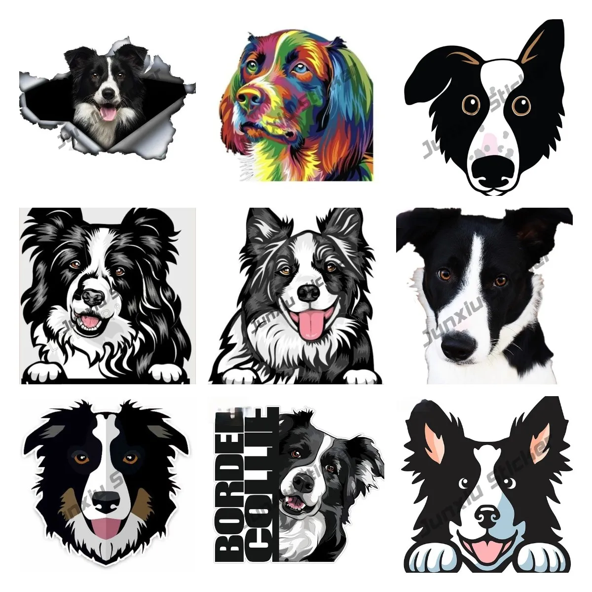 

Граница колли 3D рваный автомобиль наклейка для авто наклейка подходит для кемпера ноутбука телефона яхты багажника бампер наклейка