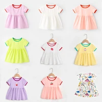 summer children girls mini dress cute cartoon cherry print toddler baby girls clothes short sleeve party dress festival costume