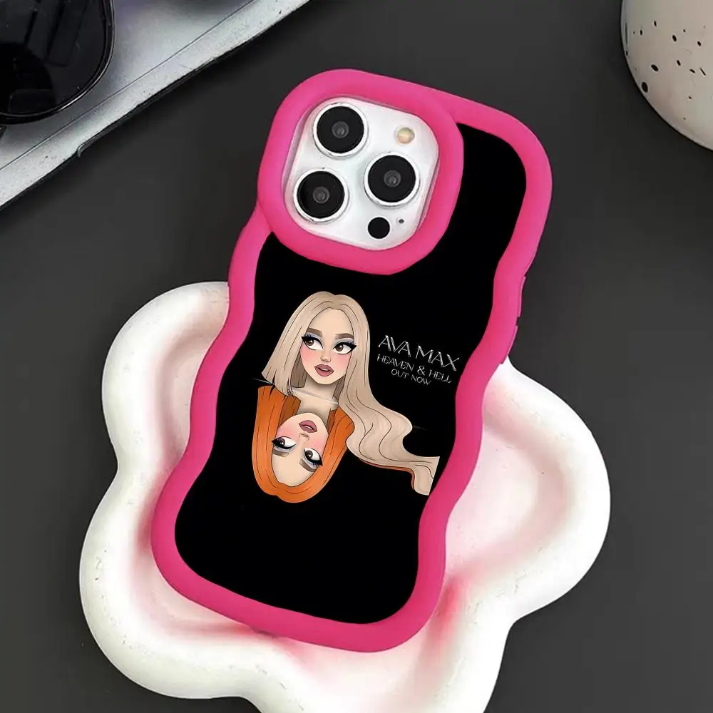 Фото Модный чехол для телефона Ava Max для iPhone 18 17 16 15 14 13 12 11 Air Pro Max Plus, красный, мягкий, из ТПУ, с волнистым краем. №2
