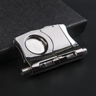 Высококачественный резак для сигар, встроенные 2 размера, перфоратор для сигар, запертые лезвия, Роскошные Металлические резаки, гильотина для сигар, подарок