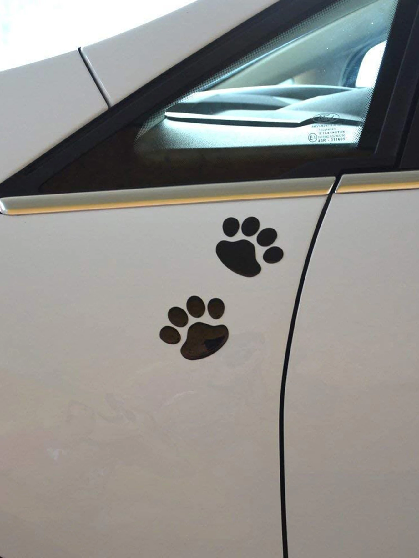 Пара черных следов щенка 3D наклейка на машину