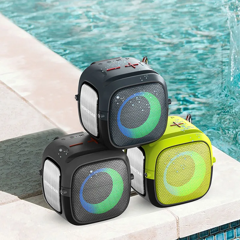 

HOPESTAR Partyone mini wireless bluetooth Speaker outdoor Portable Waterproof Subwoofer heavy Bass With FM Radio TF led light